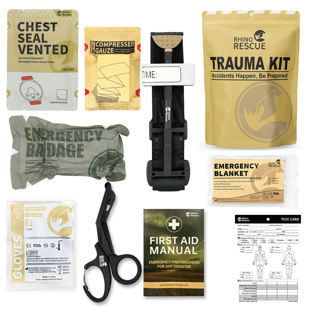Kit médical de traumatologie de sauvetage / fournitures de recharge IFAK "Rhino rescue - Trauma kit series"