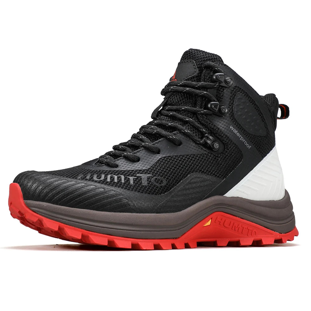 Les HUMTTO - HT-250460A chaussures de randonnée mid-top pour homme offrent une technologie Static Waterproof, avec tige mesh et synthétique, semelle robuste - bottines alpinisme marron/vert conçues pour confort et durabilité sur tous les sentiers.