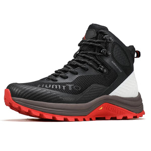 Les HUMTTO - HT-250460A chaussures de randonnée mid-top pour homme offrent une technologie Static Waterproof, avec tige mesh et synthétique, semelle robuste - bottines alpinisme marron/vert conçues pour confort et durabilité sur tous les sentiers.