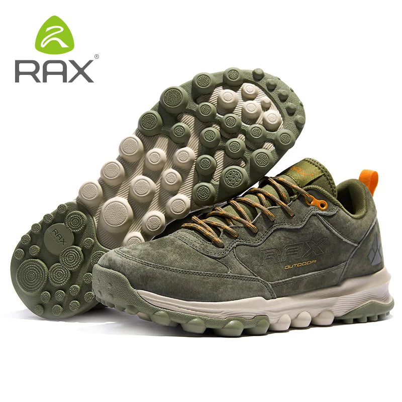 Chaussures de randonnée / marche basses en cuir avec traitement hydrofuge "Rax - RX-40006"