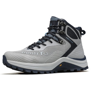 Les HUMTTO - HT-250460A chaussures de randonnée mid-top pour homme offrent une technologie Static Waterproof, avec tige mesh et synthétique, semelle robuste - bottines alpinisme marron/vert conçues pour confort et durabilité sur tous les sentiers.