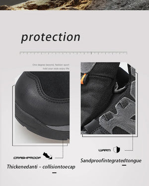 Les bottines tactiques 100% imperméables Humtto - HT-240760A pour homme, marron et noires, avec semelle robuste, tige en mesh et suède, et fermeture à lacets, sont idéales pour ceux recherchant des chaussures imperméables.