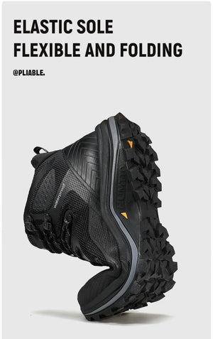 Les HUMTTO - HT-250460A chaussures de randonnée mid-top pour homme offrent une technologie Static Waterproof, avec tige mesh et synthétique, semelle robuste - bottines alpinisme marron/vert conçues pour confort et durabilité sur tous les sentiers.