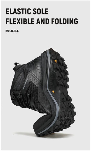 Les chaussures de randonnée Humtto "HT-250460B" pour femmes sont dotées de la technologie Static Waterproof, d'un design gris/rose, d'une semelle robuste, d'un lacet à l'avant et d'un support pour la cheville. Imperméables et respirantes. Affichées sur un fond blanc.