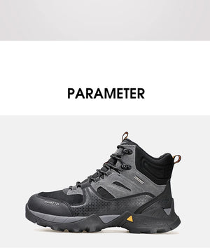 Les bottines tactiques 100% imperméables Humtto - HT-240760A pour homme, marron et noires, avec semelle robuste, tige en mesh et suède, et fermeture à lacets, sont idéales pour ceux recherchant des chaussures imperméables.