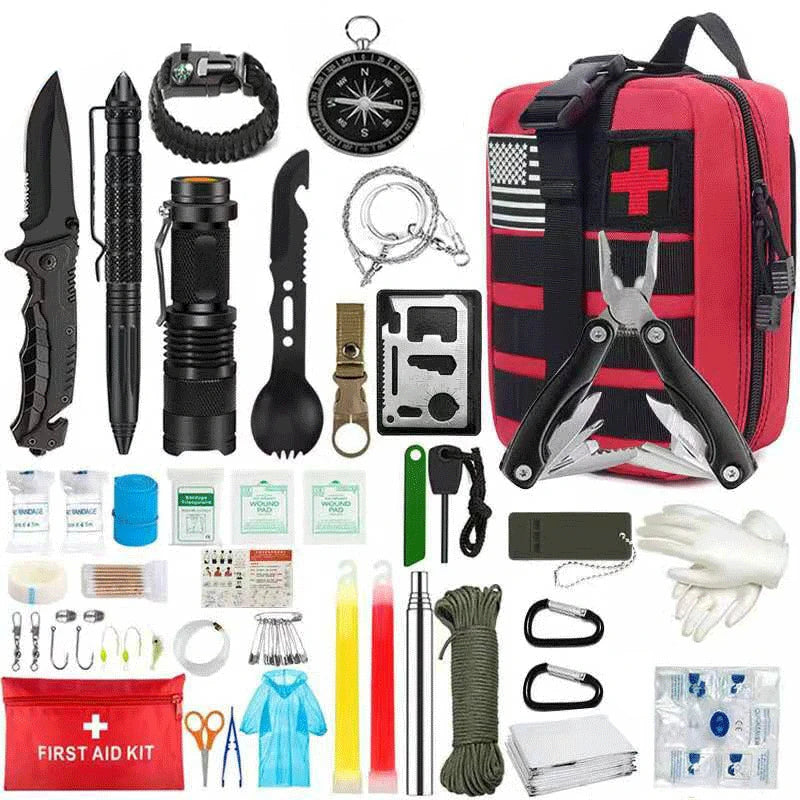 Kit de survie / trousse premiers secours avec pochette Molle "Planete Rando - Survival pro kit"