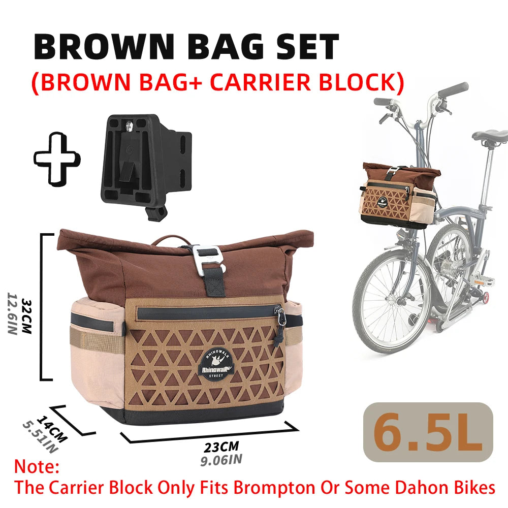 Sacoche / panier de guidon à fixation rapide avec housse de pluie 6,5L "Rhinowalk - Cosmopolis BCT0208"