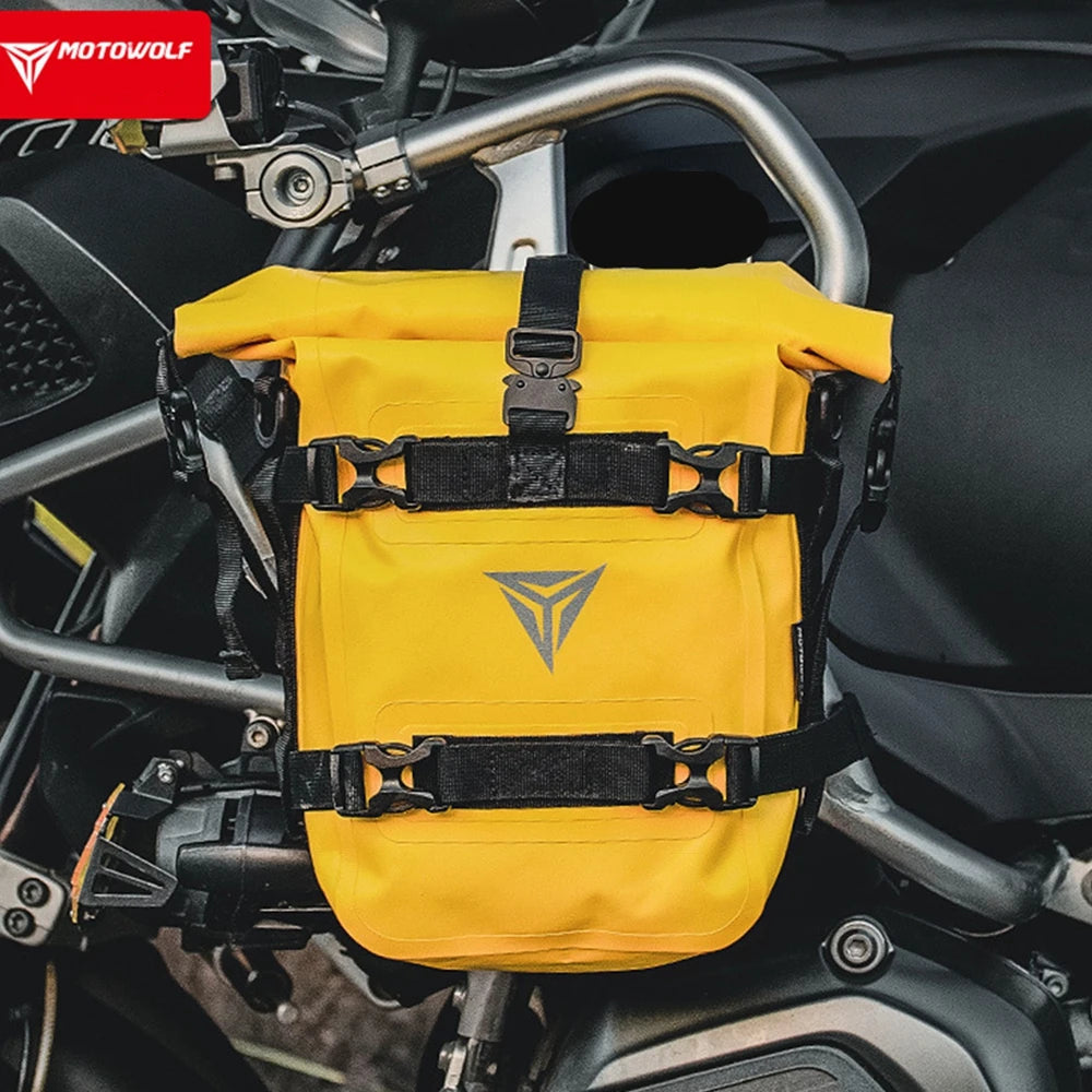 Sacoche de rangement pour cadre de moto ou porte-bagage arrière de vélo 5-8L "MotoWolf - Y-MC0057"