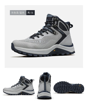 Les HUMTTO - HT-250460A chaussures de randonnée mid-top pour homme offrent une technologie Static Waterproof, avec tige mesh et synthétique, semelle robuste - bottines alpinisme marron/vert conçues pour confort et durabilité sur tous les sentiers.