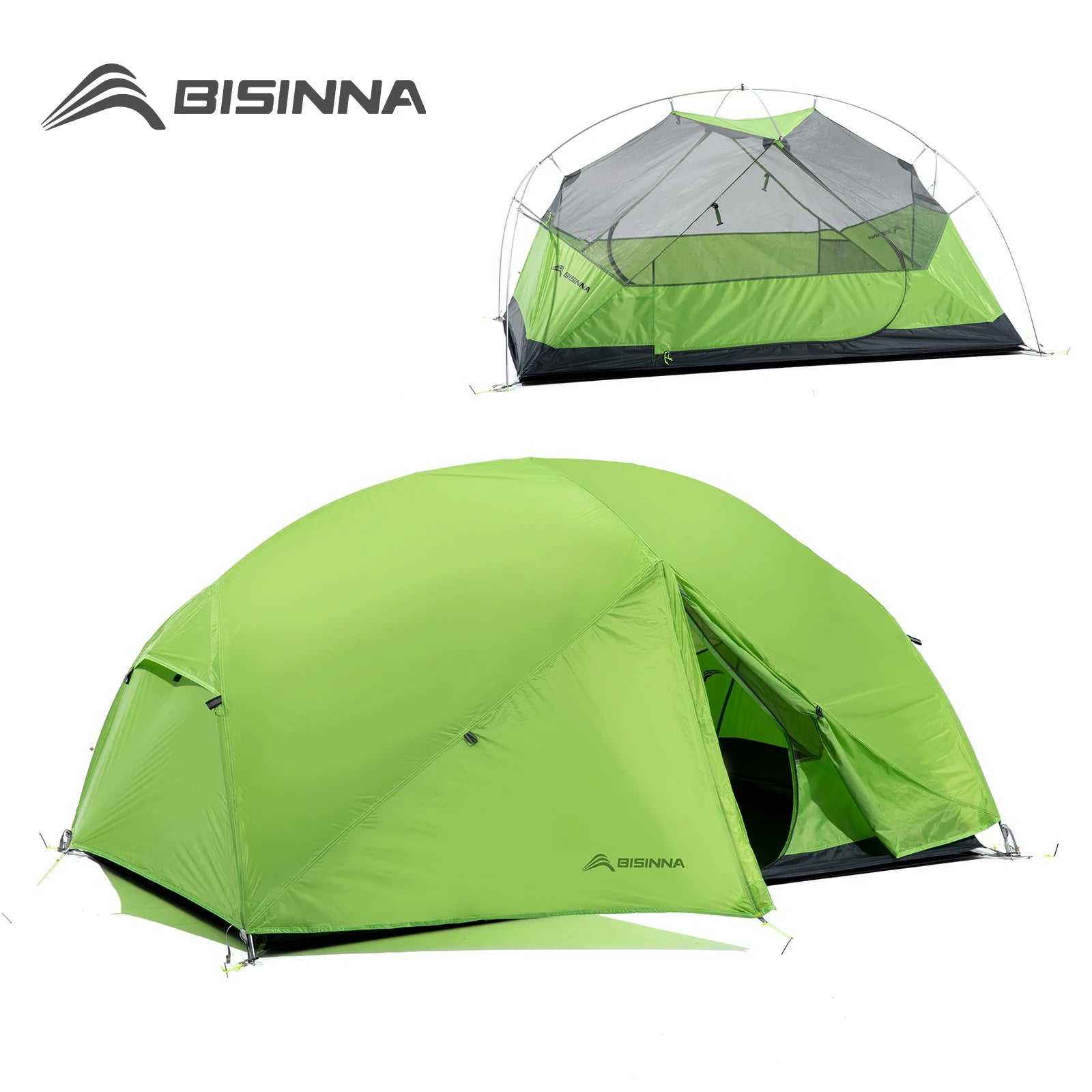 Tente de camping/bivouac pour 2 personnes à doubles-parois avec footprint 2,4kg "BISINNA - ZL031"