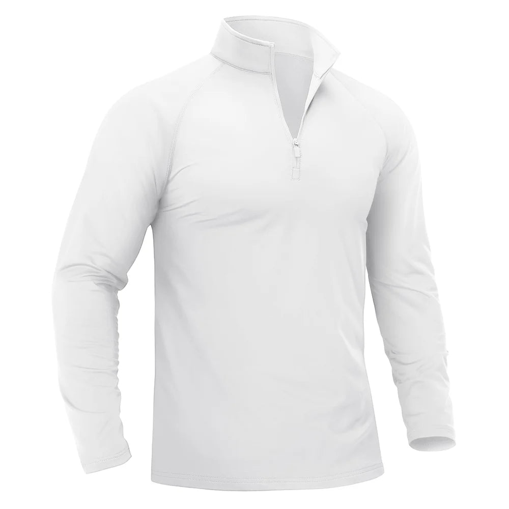 T-shirt thermique / sweat-shirt polaire à fermeture éclair 1/4 et manches longues pour homme "TACVASEN - TS321"