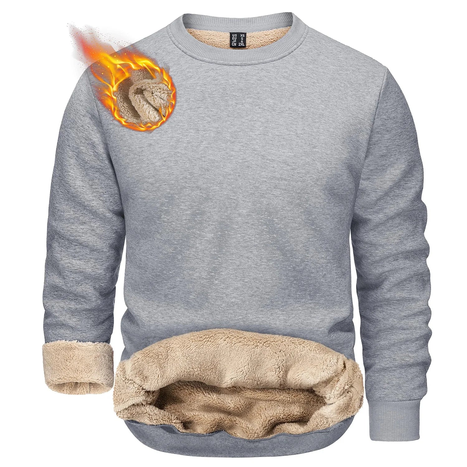 T-shirt polaire / sweat-shirt d'hiver à col rond pour homme "TACVASEN - TJ558D-2"