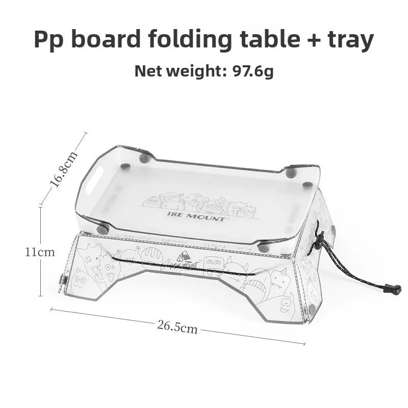 Mini table pliante ultralégère en polypropylène et plateau 97g " Isemount - Folding table pp"
