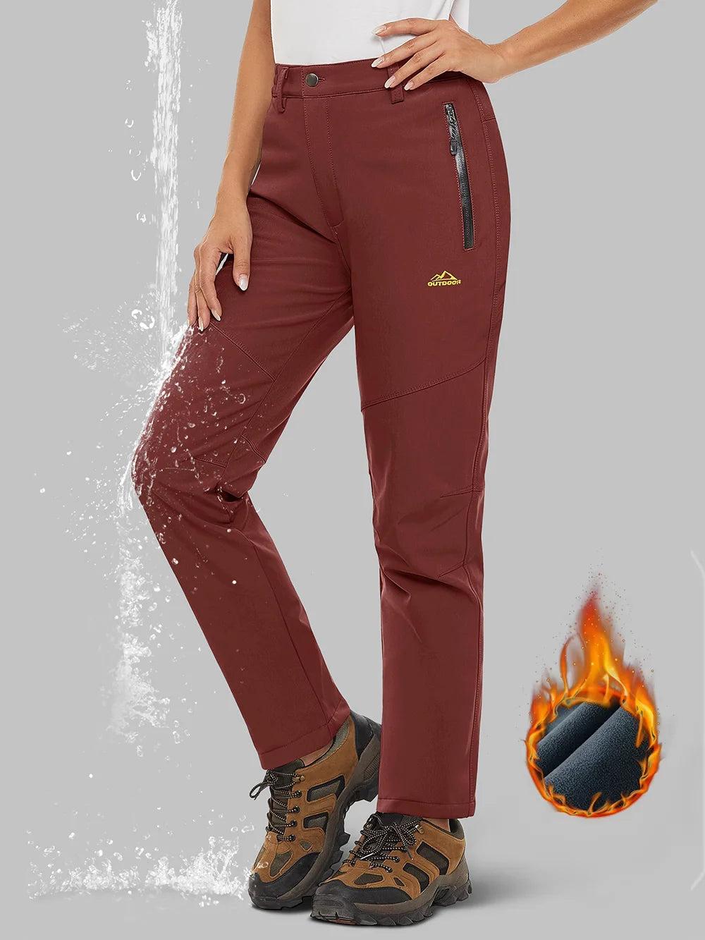 Pantalon de randonnée / alpnisime avec doublure polaire pour femme "TACVASEN - PT715"