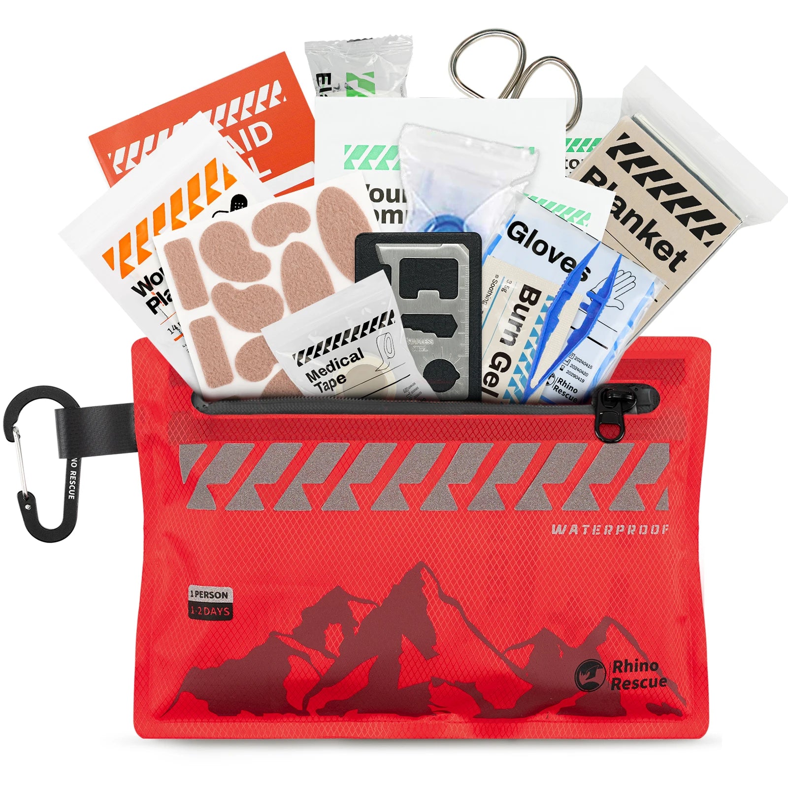 Trousse de premiers secours, ultralégère et étanche 280g "RHINO RESCUE - Mini First Aid Kit"