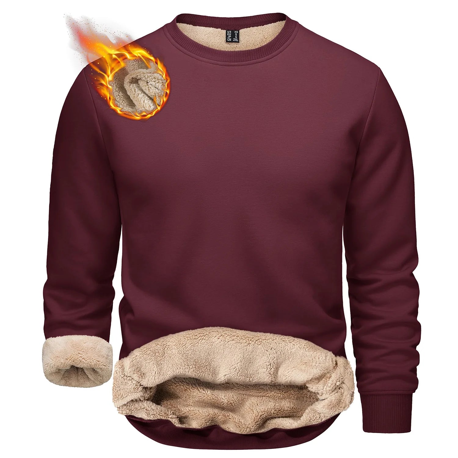 T-shirt polaire / sweat-shirt d'hiver à col rond pour homme "TACVASEN - TJ558D-2"