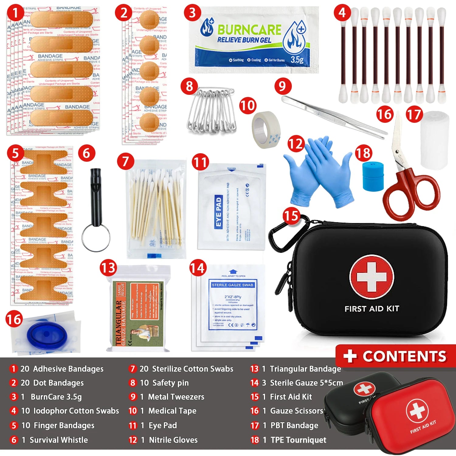 Trousse de premiers secours multifonctionnelle 103 pièces "Sanke Rescue - First Aid Kit 103"