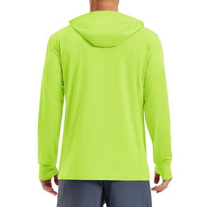 Veste de protection solaire UPF 50+ pour homme TACVASEN, veste de pêche légère à capuche avec 4 poches et trous pour les pouces, respirante Planète Rando