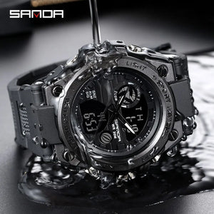 SANDA-Montre-bracelet de sport étanche pour homme, haut de gamme, montres de luxe pour homme, militaire, montre de l'armée, affichage des touristes SANDA