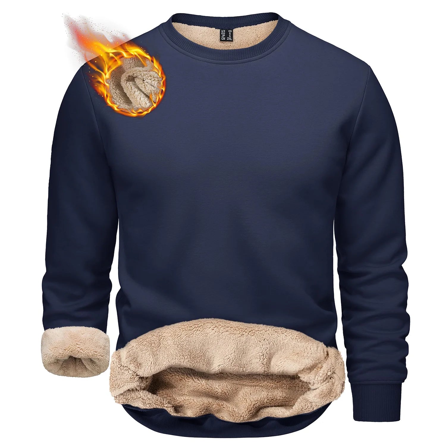 T-shirt polaire / sweat-shirt d'hiver à col rond pour homme "TACVASEN - TJ558D-2"