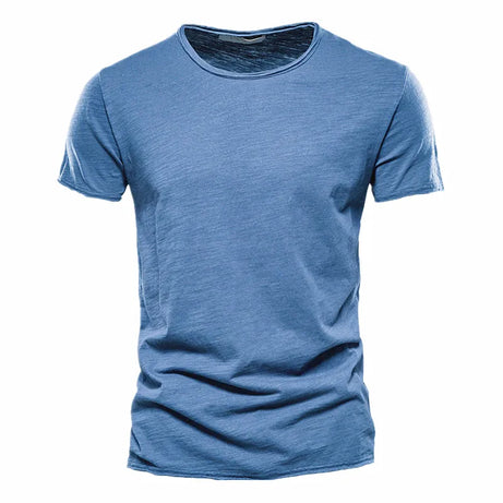 T-shirt à manches courtes pour homme 100% Coton "AIOPESON - Y.two" - Bleu clair / S (50-55kg) | Planète Rando