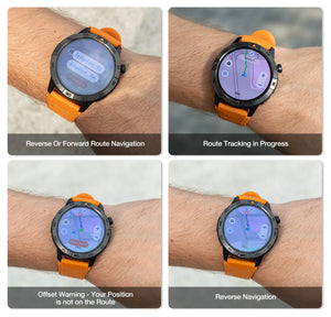 L'AGM Montre GPS Legion Pro est dotée d'un écran rond AMOLED de 1,43 pouce affichant l'heure, la date, la météo, le nombre de pas et la fréquence cardiaque. Elle est dotée d'un bracelet noir, d'une lunette métallique et est étanche 5ATM/IP68 pour un style moderne.