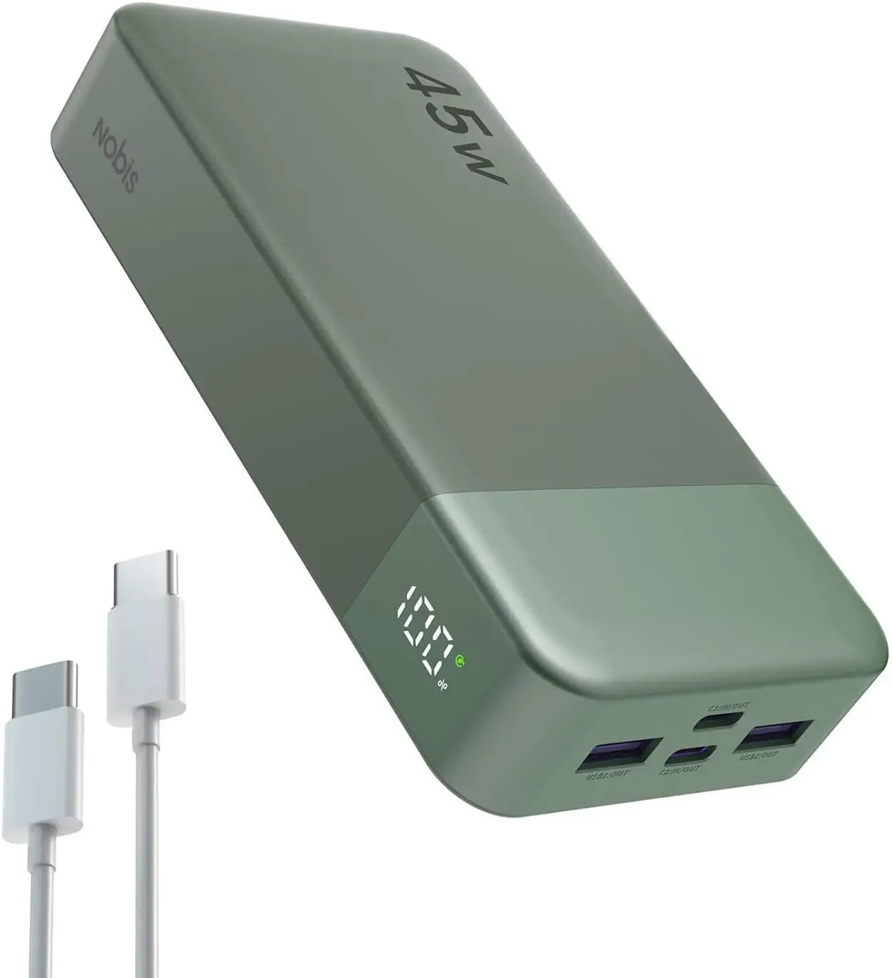 Batterie externe de 20 000 mAh, charge rapide 45 W avec affichage LED "NOBIS - N4520"