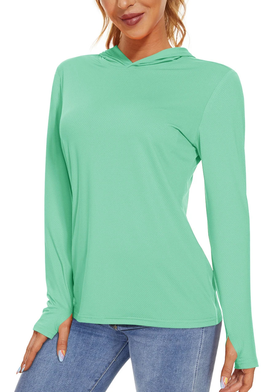 T-shirt à capuche avec protection UV/solaire UPF 50+ "TACVASEN - TS251"