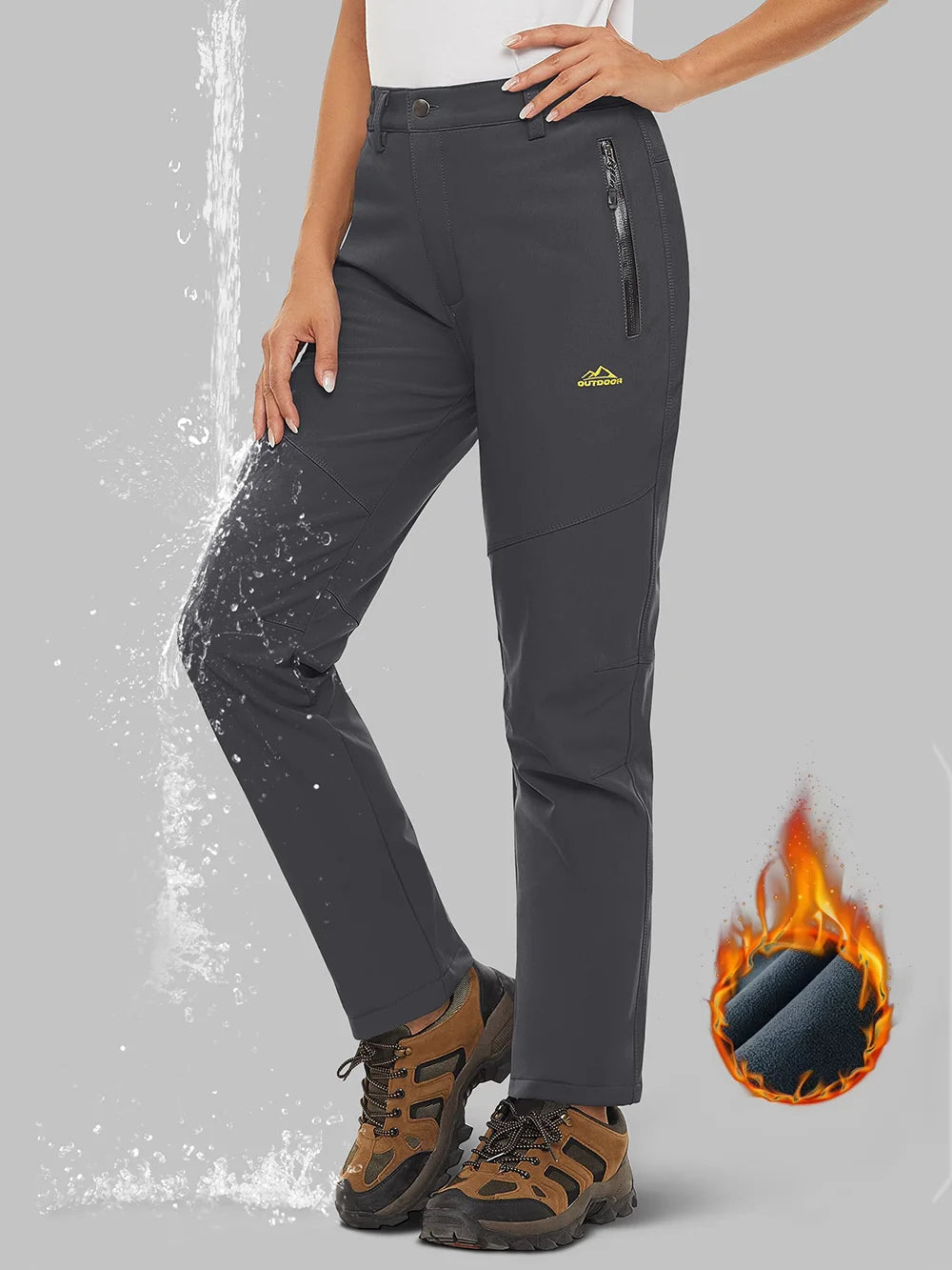 Pantalon de randonnée / alpnisime avec doublure polaire pour femme "TACVASEN - PT715"