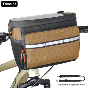 Sac avant de vélo New6L, multifonctionnel, grande capacité, panier de vélo isotherme avec écran tactile, accessoire de vélo multi-poches pour l'extérieur Planète Rando