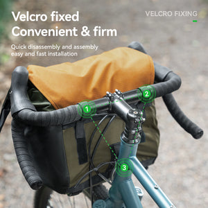 ROCKBROS – sac de vélo avant, sac à bandoulière Portable étanche, polyvalent pour plusieurs scénarios, sac de guidon extensible 24L Planète Rando