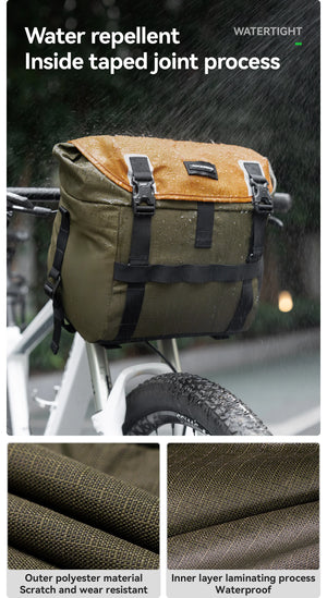 ROCKBROS – sac de vélo avant, sac à bandoulière Portable étanche, polyvalent pour plusieurs scénarios, sac de guidon extensible 24L Planète Rando