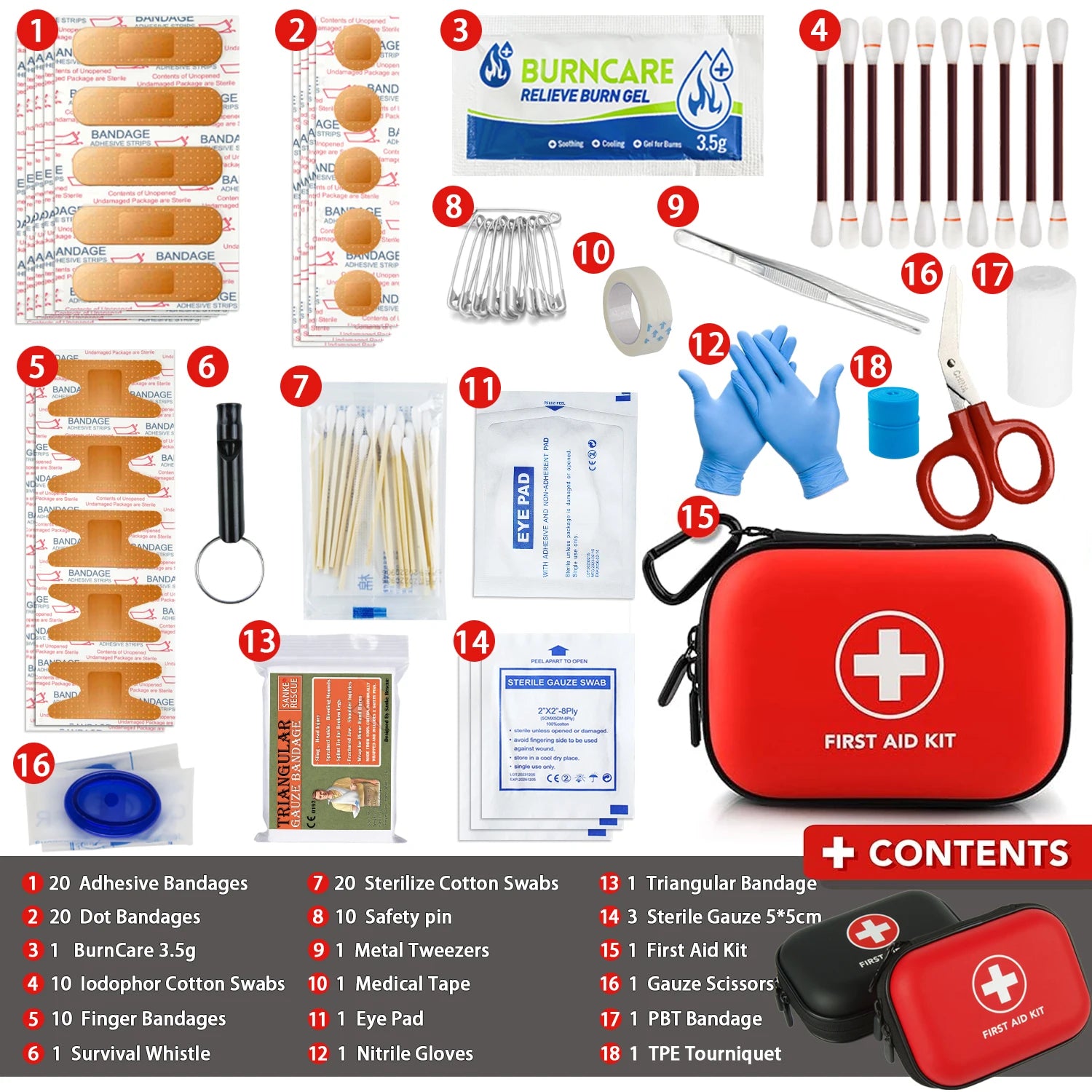Trousse de premiers secours multifonctionnelle 103 pièces "Sanke Rescue - First Aid Kit 103"