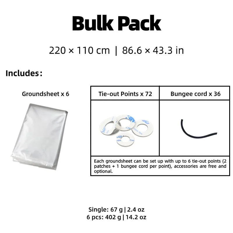 Tapis de sol / bâche imperméable pour tente en film polycro ultraléger à partir de 60g "Horizon Outdoor - Polycro ground sheet"