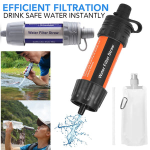 Filtre à eau extérieur, paille à boire, purificateur d'eau d'urgence, système de Filtration d'eau à ventouse, voyage Camping randonnée outils de survie Outdoor Survival