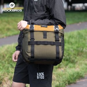 ROCKBROS – sac de vélo avant, sac à bandoulière Portable étanche, polyvalent pour plusieurs scénarios, sac de guidon extensible 24L Planète Rando