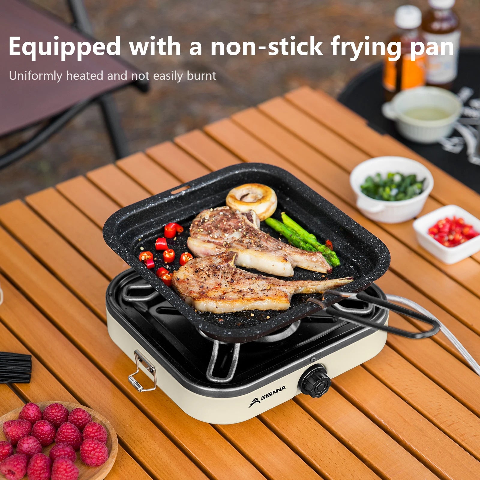 Réchaud à gaz de camping à haute puissance de combustion "BISINNA - SK219"