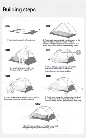 Naturehike Star River UL Tent 15D Nylon Ultralight Double-Layer Hiking Outdoor Camping Trekking Tent for Adventure Enthusiasts Planète Rando