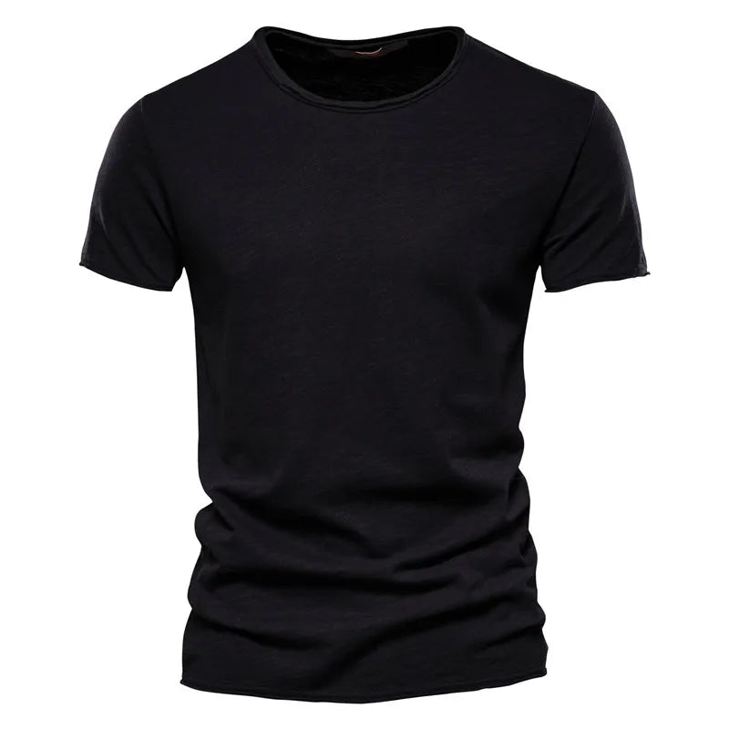 T-shirt à manches courtes pour homme 100% Coton "AIOPESON - Y.two" - Noir / S (50-55kg) | Planète Rando