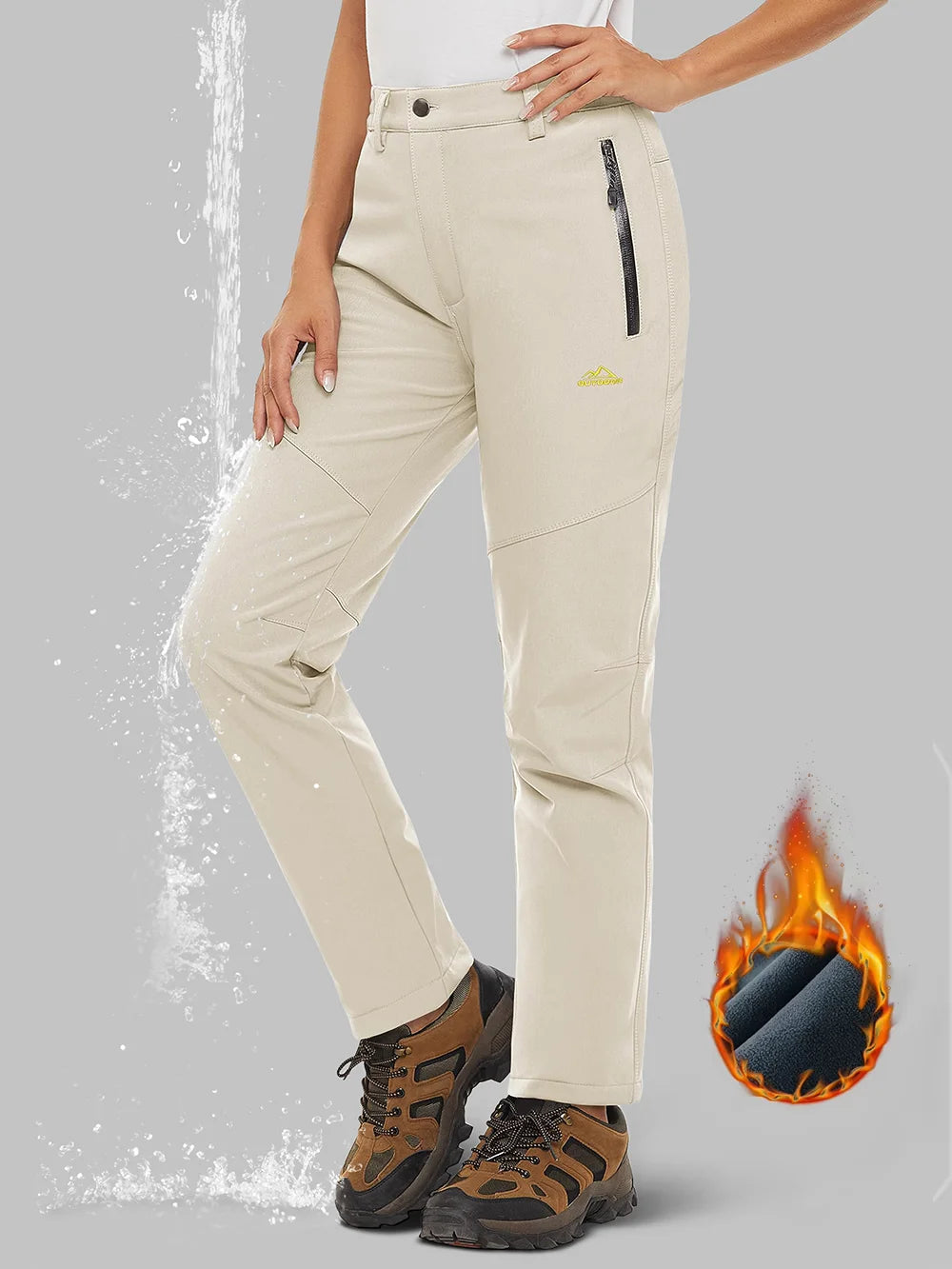 Pantalon de randonnée / alpnisime avec doublure polaire pour femme "TACVASEN - PT715"