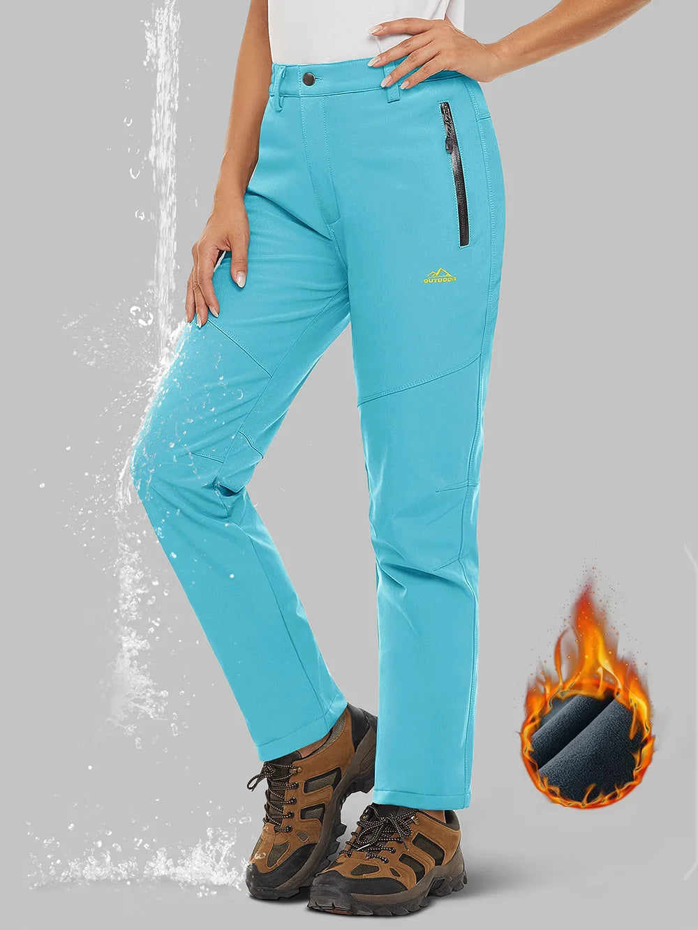 Pantalon de randonnée / alpnisime avec doublure polaire pour femme "TACVASEN - PT715"