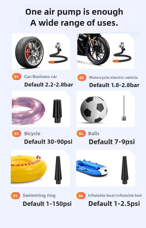 EAFC voiture sans fil pompe à Air compresseur d'air pneu boule gonfleur lumière LED Mini pneu gonfleur électrique pour voiture motos balles Planète Rando