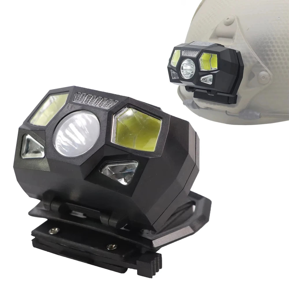 Lampe frontale tactique pour casque avec capteur de signalisation, rechargeable par USB "BOOIU - FAST MICH"
