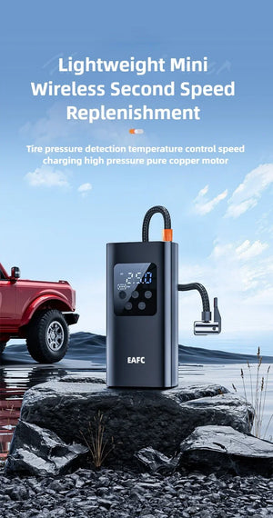 EAFC voiture sans fil pompe à Air compresseur d'air pneu boule gonfleur lumière LED Mini pneu gonfleur électrique pour voiture motos balles Planète Rando