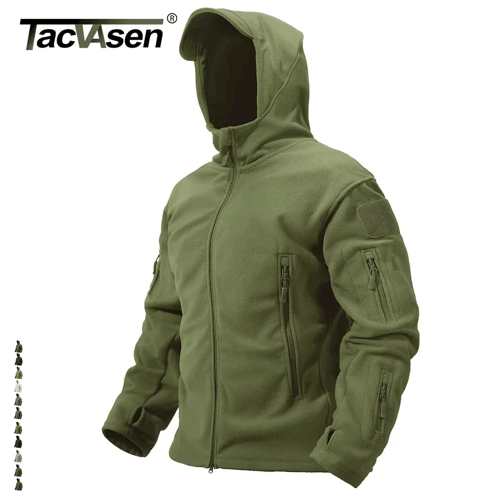 Softshell / polaire à capuche tactique et imperméable pour homme "TACVASEN - TJ004"