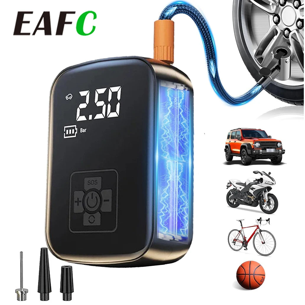EAFC 150PSI gonfleur de pneus compresseur d'air Portable pompe à Air sans fil pneus pompe à Air avec lumière LED gonfleur électrique de boule de pneu EAFC