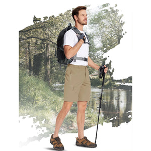 TACVASEN Short cargo d'été à 5 poches zippées, séchage rapide, pour homme, short de pêche, extensible, pour la randonnée en plein air, short de travail en nylon, léger Planète Rando