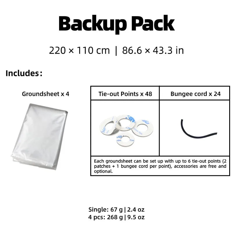 Tapis de sol / bâche imperméable pour tente en film polycro ultraléger à partir de 60g "Horizon Outdoor - Polycro ground sheet"