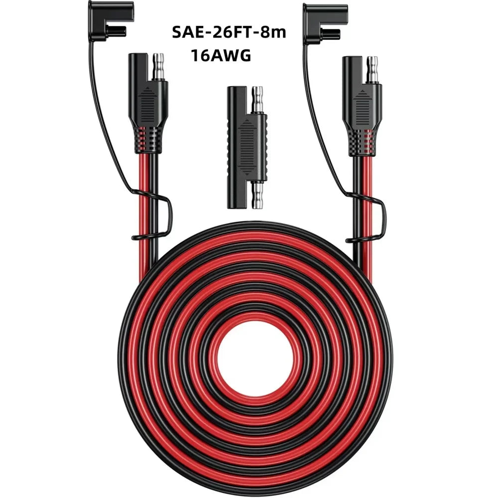 Rallonge pour allume-cigare 12 V/24 V Planète Rando, câble spiralé de 8 m, connecteurs SAE, sécurité camping et plein air.