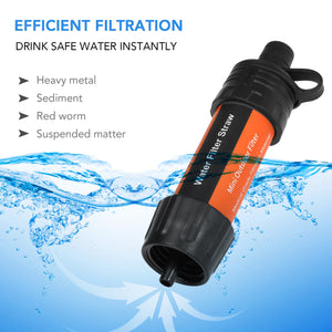 Filtre à eau extérieur, paille à boire, purificateur d'eau d'urgence, système de Filtration d'eau à ventouse, voyage Camping randonnée outils de survie Outdoor Survival
